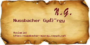 Nussbacher György névjegykártya